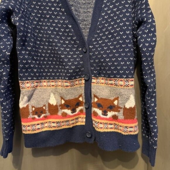 Retro Cooperative Intarsia Cool Like A Fox Fair Ilse V-Neck Cardigan - Picture 9 of 16